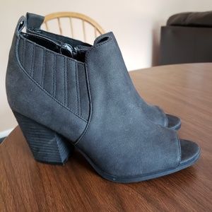 Peep toe booties